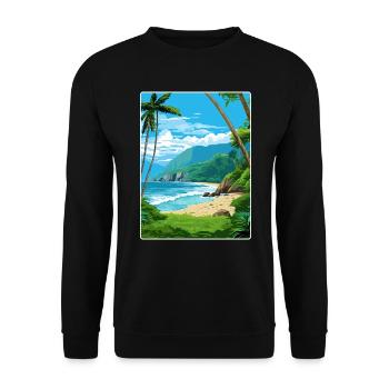 Carte d’affiche de voyage du parc national des Samoa américaines - Sweat-shirt Unisexe - noir - Devant - Alina (178cm) & Michal (187cm)