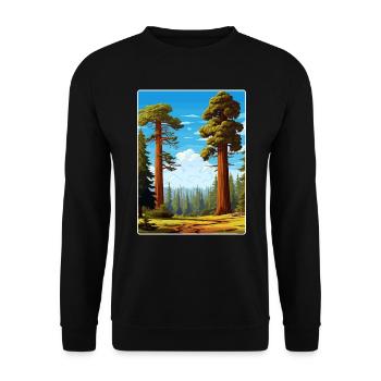 Sequoia Nationalpark Kalifornien Reiseposter WPA - Unisex Pullover - Schwarz - Vorne - Alina (178cm) & Michal (187cm)