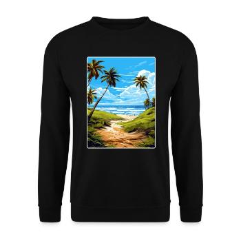Biscanye Nationalpark Reiseposter Souvenir WPA - Unisex Pullover - Schwarz - Vorne - Alina (178cm) & Michal (187cm)
