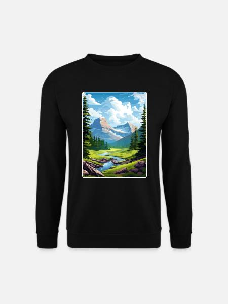 Gletscher-Nationalpark Reiseposter Souvenir WPA - Unisex Pullover - Schwarz