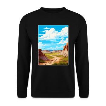 Badlands Nationalpark Reise Poster Souvenir WPA - Unisex Pullover - Schwarz - Vorne - Alina (178cm) & Michal (187cm)