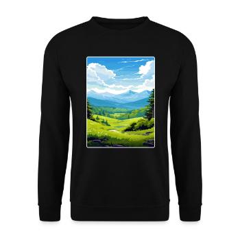 Great Smoky Mountains National Park Travel Poster - Unisex Sweatshirt - black - Front - Alina (178cm) & Michal (187cm)