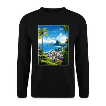 Rio de Janeiro Brésil Affiche de voyage Souvenir WPA - Sweat-shirt Unisexe - noir - Devant - Alina (178cm) & Michal (187cm)