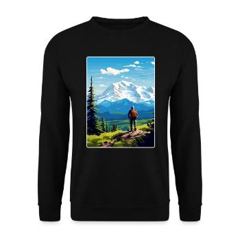 Parc national de Denali Affiche de voyage Souvenir WPA - Sweat-shirt Unisexe - noir - Devant - Alina (178cm) & Michal (187cm)