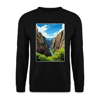 Black Canyon National Park Colorado Travel Poster - Unisex Sweatshirt - black - Front - Alina (178cm) & Michal (187cm)