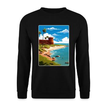 Trockener Tortugas Nationalpark Reiseposter Souvenir - Unisex Pullover - Schwarz - Vorne - Alina (178cm) & Michal (187cm)