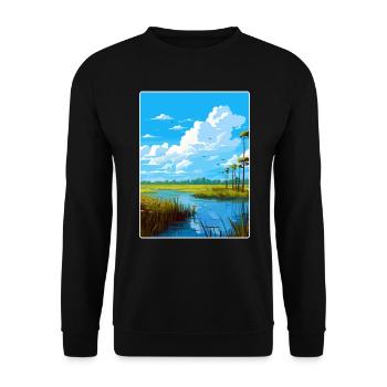 Affiche de voyage souvenir du parc national des Everglades - Sweat-shirt Unisexe - noir - Devant - Alina (178cm) & Michal (187cm)