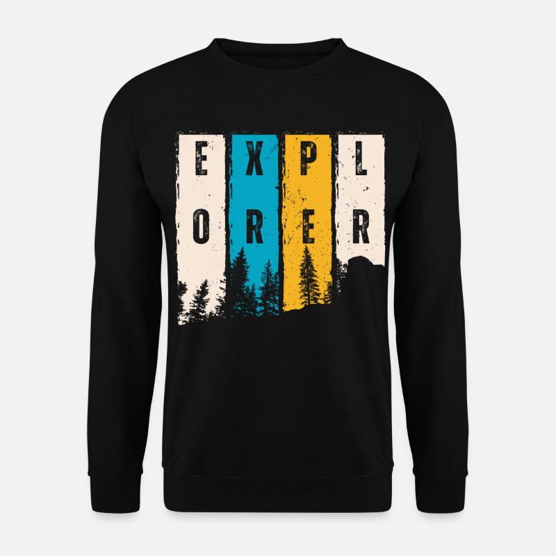 Entdecker Wald Bäume Silhouette - Unisex Pullover - Schwarz
