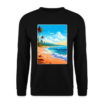 Barbade Caraïbes Voyage Affiche Souvenir Peinture WP - Sweat-shirt Unisexe - noir - Devant - Alina (178cm) & Michal (187cm)