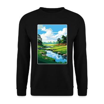 Augusta Golf Course Vintage Voyage Poster Souvenir - Sweat-shirt Unisexe - noir - Devant - Alina (178cm) & Michal (187cm)