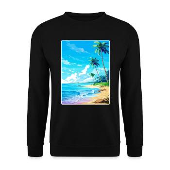 Islands Caribbean Travel Poster Souvenir - Unisex Sweatshirt - black - Front - Alina (178cm) & Michal (187cm)