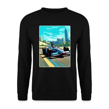 Austin Circuit Motorsport Rennen Texas Reiseposter - Unisex Pullover - Schwarz - Vorne - Alina (178cm) & Michal (187cm)