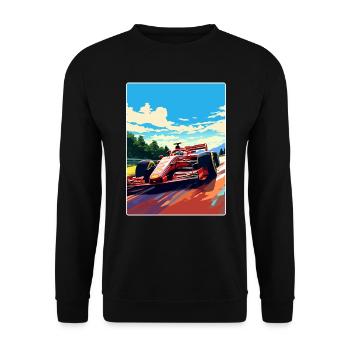 Affiche de voyage de la course automobile du circuit de Monza en Italie - Sweat-shirt Unisexe - noir - Devant - Alina (178cm) & Michal (187cm)