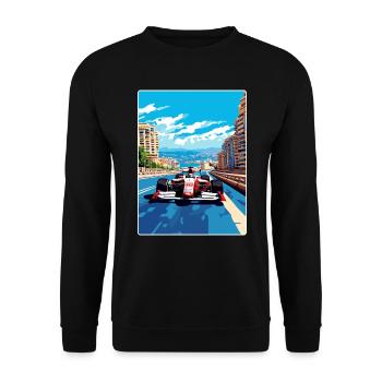 Monte Carlo Circuit Motorsport Race Monaco Race - Unisex Sweatshirt - black - Front - Alina (178cm) & Michal (187cm)