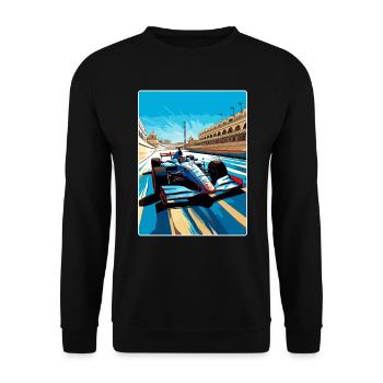 Jerez Circuit Motorsport Race Spain Travel Poster - Unisex Sweatshirt - black - Front - Alina (178cm) & Michal (187cm)
