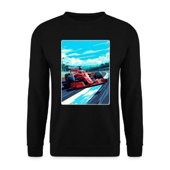 Affiche de voyage de la course automobile du circuit de Monza en Italie - Sweat-shirt Unisexe - noir - Devant - Alina (178cm) & Michal (187cm)