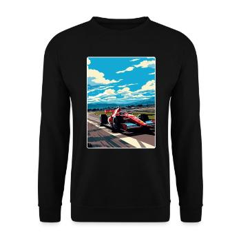 Affiche de voyage de la course de sport automobile du circuit de Suzuka au Japon - Sweat-shirt Unisexe - noir - Devant - Alina (178cm) & Michal (187cm)
