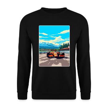 Spielberg Circuit Motorsport Rennen Österreich Reisen - Unisex Pullover - Schwarz - Vorne - Alina (178cm) & Michal (187cm)