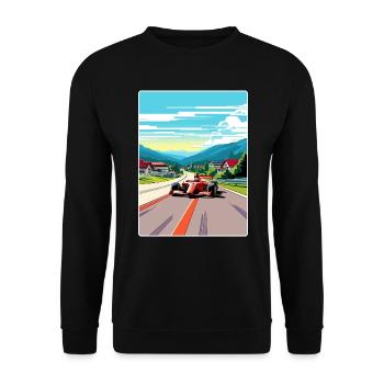 Spielberg Circuit Motorsport Rennen Österreich Reisen - Unisex Pullover - Schwarz - Vorne - Alina (178cm) & Michal (187cm)