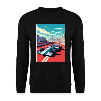 Mexico Circuit Motorsport Race Travel Poster WPA - Unisex Sweatshirt - black - Front - Alina (178cm) & Michal (187cm)
