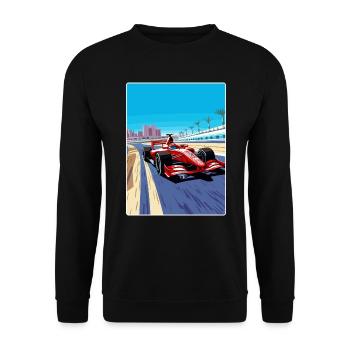 Manama Circuit Motorsport Race Bahrain Travel Card - Unisex Pullover - Schwarz - Vorne - Alina (178cm) & Michal (187cm)