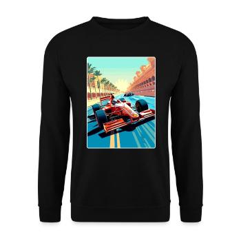 Abu Dhabi Circuit Motorsport Race Uae Travel Card - Unisex Pullover - Schwarz - Vorne - Alina (178cm) & Michal (187cm)