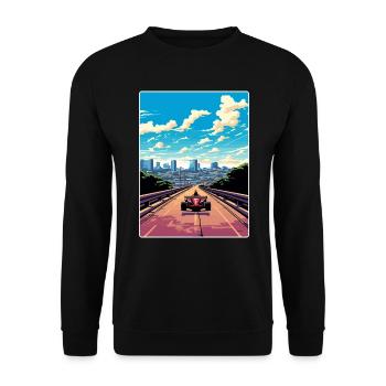 Austin Circuit Motorsport Rennen Texas Reiseposter - Unisex Pullover - Schwarz - Vorne - Alina (178cm) & Michal (187cm)