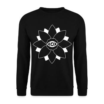 Weiße Lotusblume - Unisex Pullover - Schwarz - Vorne - Alina (178cm) & Michal (187cm)