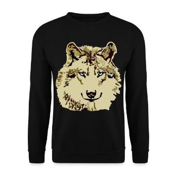 Yeux bleus brun loup - Sweat-shirt Unisexe - noir - Devant - Alina (178cm) & Michal (187cm)