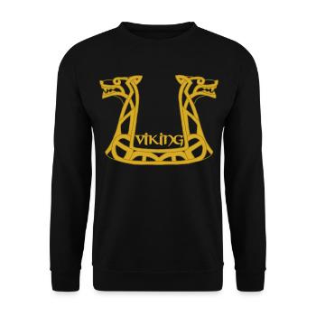 Viking Golden Dragon - Unisex Sweatshirt - black - Front - Alina (178cm) & Michal (187cm)