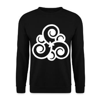 White flower and nature - Unisex Sweatshirt - black - Front - Alina (178cm) & Michal (187cm)