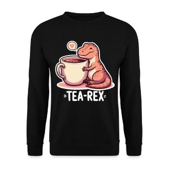 Tea Rex Tea Rex Tea Drinker Gift - Unisex Sweatshirt - black - Front - Alina (178cm) & Michal (187cm)