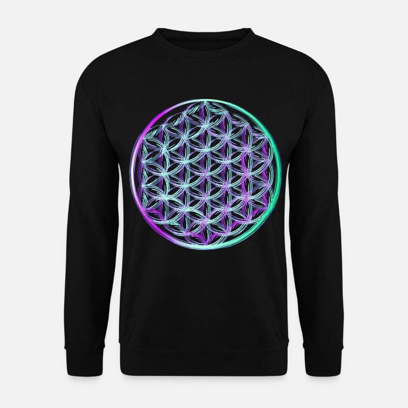 Lebensblume - Unisex Pullover - Schwarz