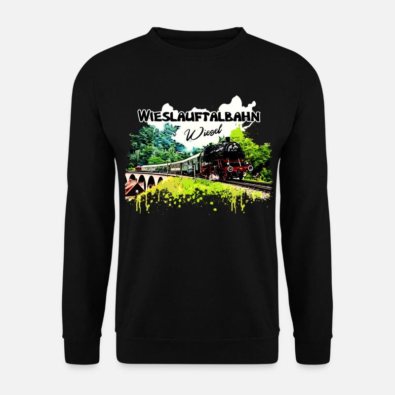 Wieslauftalbahn Schwäbische Waldbahn Wiesel - Unisex Pullover - Schwarz