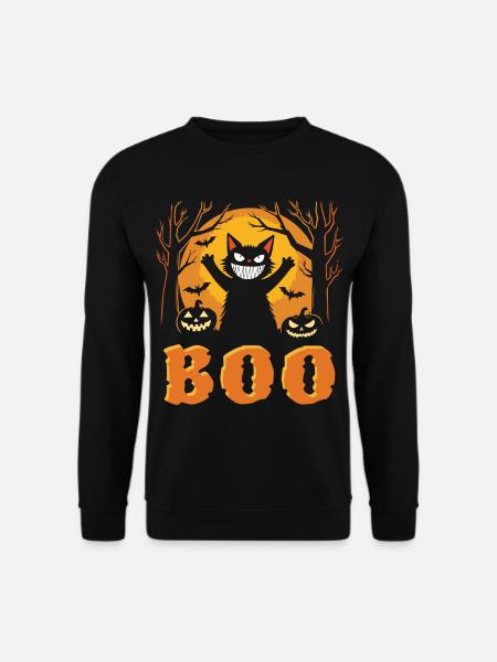 Skelett im Kapuzenmantel Halloween - Unisex Pullover - Schwarz
