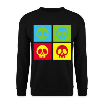 Pop art manga skull - Unisex Sweatshirt - black - Front - Alina (178cm) & Michal (187cm)