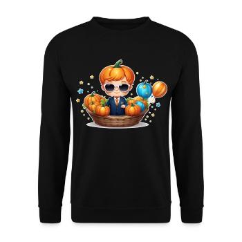 Citrouille garçon avec lunettes de soleil Halloween - Sweat-shirt Unisexe - noir - Devant - Alina (178cm) & Michal (187cm)
