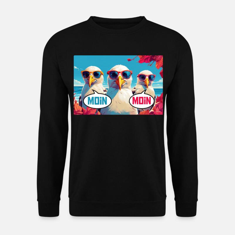Moin Moin Möwen - Unisex Pullover - Schwarz