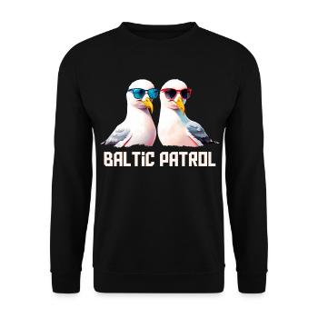 Baltic Patrol Möwen - Unisex Pullover - Schwarz - Vorne - Alina (178cm) & Michal (187cm)