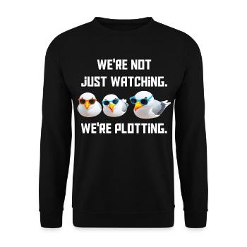 We don't just look, we make plans - Unisex Sweatshirt - black - Front - Alina (178cm) & Michal (187cm)