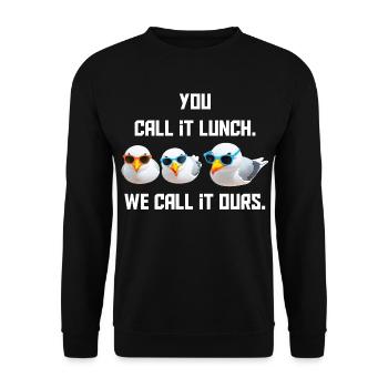 You call it a meal - We call it ours - Unisex Sweatshirt - black - Front - Alina (178cm) & Michal (187cm)