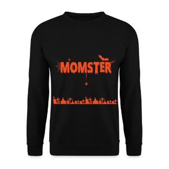 Halloween T-Shirt Funny Mum Costume Spooky Design - Unisex Sweatshirt - black - Front - Alina (178cm) & Michal (187cm)