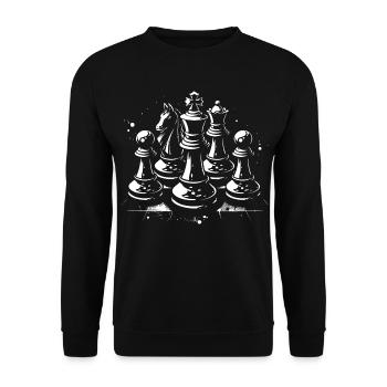 Chess pieces - Unisex Sweatshirt - black - Front - Alina (178cm) & Michal (187cm)