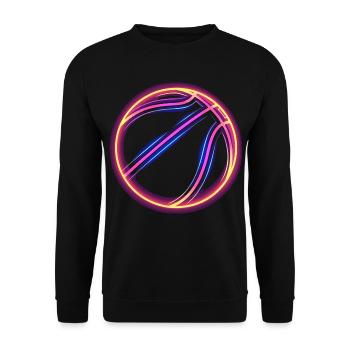 Basketball Retrowave - Unisex Sweatshirt - black - Front - Alina (178cm) & Michal (187cm)