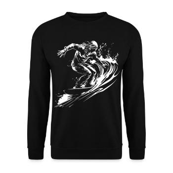 Surfer Sketch - Unisex Sweatshirt - black - Front - Alina (178cm) & Michal (187cm)