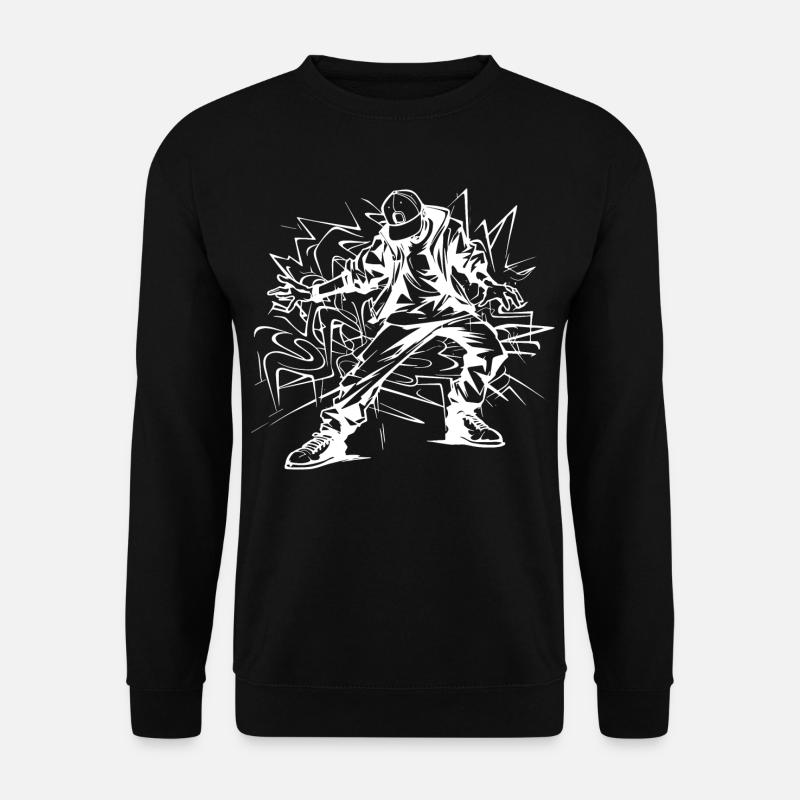 Breakdancer Zeichnung - Unisex Pullover - Schwarz