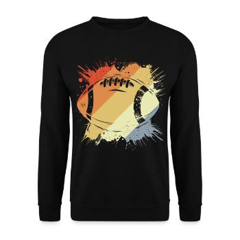 Vintage American Football Ball - Unisex Sweatshirt - black - Front - Alina (178cm) & Michal (187cm)