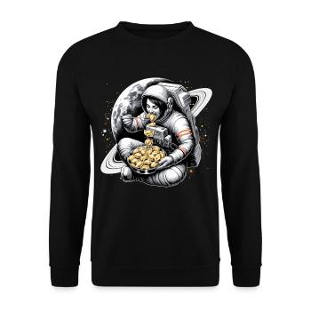 Astronaut Astronautin Pelmeni lecker Geschenk - Unisex Pullover - Schwarz - Vorne - Alina (178cm) & Michal (187cm)