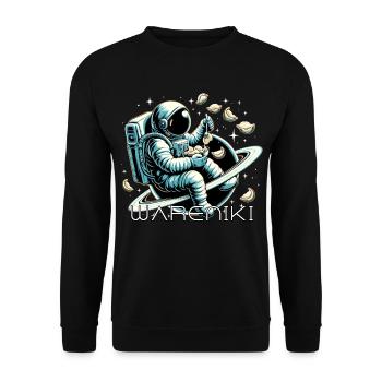 Vareniki Astronaut Yummy Gift - Unisex Sweatshirt - black - Front - Alina (178cm) & Michal (187cm)