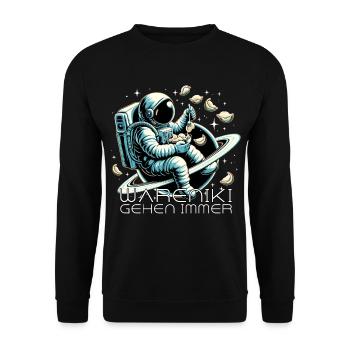 Astronaute Vareniki Cadeau Yummy - Sweat-shirt Unisexe - noir - Devant - Alina (178cm) & Michal (187cm)
